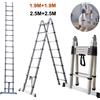 NONE Scala Telescopica in Acciaio Inox 3.8M / 5M Multiuso Estensibile Pieghevole a Forma di A Antiscivolo