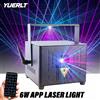 YUERLT 6W APP iOS/Android Bluetooth Laser Light Animation Beam Scanner RGB Proiettore DMX512 Effetto Luce per DJ Discoteca Matrimoni