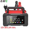 EAFC Caricabatterie per Auto EAFC 12V/24V 20A/10A Aggiornato, Completamente Automatico con 7 Fasi di Carica per Batterie Gel, AGM, LiFePO4, ecc.