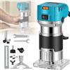 DWiusty Fresatrice per Legno 800W a 6 Velocità, Macchina Elettrica per Lavorazione del Legno 30000RPM per Bordi/Scanalature/Intagli con Porta Polvere e Protezione Trasparente