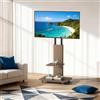 unho Supporto TV da Pavimento Regolabile in Altezza con Ruote per Schermi Piatti da 40-75 Pollici, Carrello TV Inclinabile