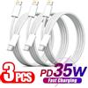 NONE Cavo intrecciato per ricarica rapida PD da 3 pezzi 35W per iPhone 11 12 13 Mini 14 Pro Max X XR XS Max 8 14 Plus Cavi dati USB C a ricarica rapida