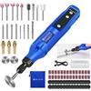 NONE Utensile Rotante Senza Fili Ricaricabile con Batteria Li-ion da 1.5 Ah, 5 Velocità 3000-18000 RPM, Ricarica USB, 80 Accessori, Multiutensile per Levigatura, Lucidatura, Foratura, Incisione,