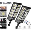 ESMARTER Lampada Solare a LED da Parete per Esterni con Sensore di Movimento, Potente Faretto per Cortile, Giardino, Garage, Lampione Solare con Telecomando