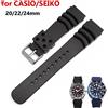 NONE Cinturino per Orologio Seiko 20mm 22mm 24mm, Bracciale Sportivo in Gomma Siliconica per Seiko SKX007/009 e Orologi Casio