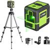 DWiusty Livella laser a 2 linee incrociate verdi, livella laser verticale automatica a 360° ° Strumenti per livellamento laser autolivellanti