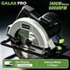 GALAX PRO Sega circolare GALAX PRO con lama da 185 mm, ricaricabile, motore da 1400 W, 6000 giri/min, per taglio legno e PVC, con angolo di taglio regolabile, utensile elettrico.