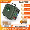 KEZIMO Batteria LiFePO4 12V 140Ah 1792Wh con BMS Bluetooth, Batteria per Barche 12V 100Ah, 6000+ Cicli, IP56, Ricarica USB QC, Consegna Rapida UE