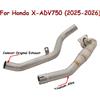 NONE Collettore di Scarico Anteriore in Titanio per Moto Honda X-ADV750 ADV750 2025 2026 Euro 5, Tubo di Collegamento per Marmitta Originale con 2 Sensori