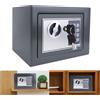 NONE Cassaforte Elettronica Antifurto da Casa 4.6L con 2 Chiavi, Cassetta di Sicurezza Digitale Grigia