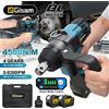 Gisam Chiave elettrica brushless Gisam 4500N.M, avvitatore a impulsi da 1 pollice, senza fili, ad alta coppia, per riparazione pneumatici, cacciavite, trapano, utensile elettrico compatibile con batteria