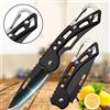 NONE Coltello multifunzionale nero per tagliare la frutta, coltello pieghevole, coltello da tasca, coltello da campeggio, coltello piccolo, coltello multiuso per barbecue all'aperto, acciaio inossidabile,