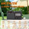 XHDATA Radio XHDATA D368 DSP AM FM SW con altoparlante Bluetooth 1k Step, lettore MP3, lettore USB per schede TF, batteria ricaricabile, stereo portatile