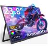 amoudo Monitor Portatile Amoudo 23.8 Pollici 1080P HZ, Supporta VESA, Display Ampio, Stand Gratuito, IPS, Espansione IPS, Display per Ufficio per PC Portatile