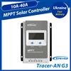 EPever Regolatore di Carica Solare MPPT EPEVER 10/20/30/40A, Ingresso Pannelli Fotovoltaici 100V, Compatibile Senza Batteria, Identificazione Automatica Sistema 12V/24V, Serie Tracer-AN G3, Stock UE per