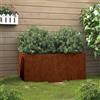 NONE Fioriera in Acciaio Corten 62X30X29 CM - Colore Ruggine - Vaso Decorativo per Giardino, Balcone, Patio