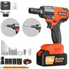 Avvitatore a impulsi senza fili brushless ad alta coppia da 1/2 pollice, trapano elettrico, cacciaviti, utensili elettrici con diverse velocità, luce LED, batteria ricaricabile agli ioni di litio e
