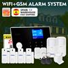 KERUI Sistema di Allarme KERUI WIFI GSM con Supporto per 3 Zone Cablate, Allarme Domestico Antifurto Compatibile con Tuya Smart, Sensore PIR 433MHz per Protezione di Sicurezza