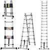 DayPlus Scala Telescopica in Alluminio a Forma di A 2-in-1, Pieghevole con Barra Stabilizzatrice, 6+6 Gradini Altezza Regolabile 1,9M+1,9M