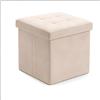 NONE Pouf Contenitore Pieghevole 38x38x38 cm, Sgabello Portaoggetti in Velluto, Seduta Imbottita, Pouf Salvaspazio per Camera da Letto, Soggiorno, Ingresso
