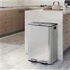 HiMISS Contenitori per rifiuti e riciclo in acciaio inox a due scomparti con pedale, rimovibili, per casa e ufficio, 2x15L/2x30L