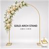 NONE Arco circolare in metallo dorato, struttura per sfondo riutilizzabile 2,1×2,4 m, arco per palloncini antiruggine, supporto decorativo facile da montare per feste di compleanno, baby shower, eventi