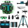 Livella Laser 4D a 16 Linee con Treppiede, 360° ° Autolivellante, 2 batterie da × mAh, display LED, impermeabilità IP54 per cantiere