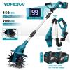 YOFIDRA 200MM Motozappa Elettrica da Giardino 180 ° Sarchiatrice Pieghevole per Terreno e Rasaerba Compatibile con Batteria Makita 21V