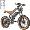 Twofish Bicicletta Elettrica per Adulti con Motore da 1500W, Batteria 48V 18.2Ah, Pneumatici Fat 20x4.0, 7 Velocità, Forcella Ammortizzata Bloccabile, E-Bike con APP