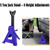 Cavalletto Auto da 3 Tonnellate - 8 Regolazioni di Altezza (30-41,5 cm), Cricchetto Autobloccante, Ghisa Sferoidale per Sicurezza, Base Triangolare Stabile, per Auto/Pickup/SUV