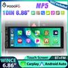 Podofo 6.86'' Lettore MP5 1Din con Carplay Wireless, Android Auto, Mirror Link, Lettore Multimediale, Bluetooth, FM/AUX, EQ Audio, Radio per Auto