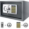 NONE Cassaforte Elettronica Antifurto da Casa 8.5L con 2 Chiavi, Cassetta di Sicurezza Digitale Grigia
