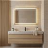 NONE Specchio LED da Bagno 90x70cm con Luci Dimmerabili a 3 Colori, Interruttore Touch, Montaggio a Parete Verticale e Orizzontale, a Risparmio Energetico
