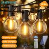 newstyle Luci solari a stringa G40 per esterni, impermeabili, con telecomando, 8 modalità di illuminazione, lampadina a globo infrangibile a LED, risparmio energetico, rispettose dell'ambiente, ricarica solare