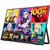 UPERFECT Monitor portatile da 21,4 pollici 100Hz 1080P FHD VA Freesync 120% sRGB USB-C HDMI Plug and Play Schermo da gioco Display esterno Doppi altoparlanti Supporto regolabile per PC Laptop Mac