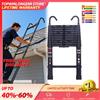 EMDTOOL Scala Telescopica NERA 3,2 m con Ganci, Scala in Alluminio a 11 Gradini, Scala Multifunzione con Protezioni per le Dita, Scala Pieghevole Estensibile per Tetto, Carico Massimo 150 kg