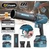 Gisam Soffiatore Elettrico Turbo Brushless Gisam, Ventilatore a Getto Senza Fili 150000RPM 200M/S, Asciugatore per Auto, Soffiatore per Neve, Polvere e Foglie, Utensile Portatile Compatibile con Batteria