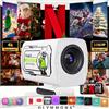 W&O Mini Proiettore 1080P, 200 ANSI, Altoparlante Integrato, Cablato, Screen Casting HD, Schermo Grande per Casa, Esterni e Ufficio, Regalo per le Feste