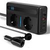 NONE Convertitore di Tensione per Auto 300W, Inverter da DC 12V a AC 230V con 4 Porte USB, Caricatore Rapido per Auto con Presa Accendisigari