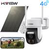 H.VIEW Telecamera di Sicurezza H.view 4G 3Mp Alimentata a Energia Solare con Batteria da 8000mAh, Sorveglianza Esterna, Rilevamento PIR Umano, Audio e eSIM Integrata