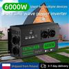 TATALIKEN Inverter a Onda Sinusoidale Pura 4000W-6000W da DC 12V a AC 220V 50Hz, 4 Prese Schuko EU, Display Digitale e Ventola con Termostato Automatico per Auto