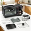 HGTUGO Macchina Elettrica Multifunzione per Colazione: Piastra per Sandwich, Caffettiera, Forno, Piastra per Pizza e Frittura