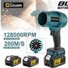 Gisam Soffiatore Elettrico Brushless Gisam 200M/S, Ventilatore Turbo Senza Fili per Auto, Neve, Polvere, Foglie da Giardino, Compatibile con Batteria Makita 18V