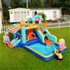 NONE Parco Acquatico Gonfiabile per Bambini, con Scivolo e Piscina, Castello Gonfiabile da Giardino per Giochi d'Acqua, Soffiatore Incluso, Dimensioni Gonfiabile 433*375*165cm