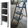 NONE Scaletta pieghevole a 3 gradini, antiscivolo, piccola, mini sgabello, scaletta da cucina in acciaio inossidabile + ferro, carico massimo: 150 kg