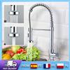 NONE Rubinetto da cucina in ottone massiccio con valvola in ceramica antigoccia e beccuccio girevole, miscelatore acqua calda e fredda con accessori completi per la cucina di casa