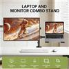 Supporto Ergonomico da Scrivania per Doppio Monitor e Laptop, Compatibile VESA 75/100, Regolabile in Altezza, per Schermi LED LCD da 13-27 Pollici