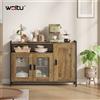 WOLTU Mobile da cucina WOLTU con 3 ante 110x75x33 cm, credenza in legno con 2 ripiani regolabili, piano di lavoro per cucina, soggiorno, corridoio