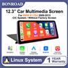BONROAD 12.3 Lettore Multimediale Wireless con Linux, CarPlay e Android Auto, Autoradio per BMW X1 E84 2009-2015 con Sistema CIC/Senza Schermo di Fabbrica, Supporta AirPlay Mirror Touch Screen