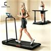 Crestora Tapis roulant pieghevole Crestora con assorbimento degli urti e antiscivolo, 2.0hp, 1-6km/h, portatile con corrimano, macchina per jogging sotto la scrivania, capacità 120kg, per casa e ufficio